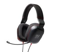 PowerA Auriculares estéreo con cable para Nintendo Switch 2, color negro, licencia oficial, 50 mm, micrófono de brazo desmontable, controles en la oreja, conector de 3,5 mm, compatible con Switch OLED