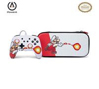 PowerA Enhanced Wired Controller and Slim Case for Nintendo Switch - Mario Fireball