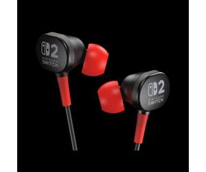 PowerA - Wired Earbuds for Nintendo Switch 2 Auriculares Alámbrico Dentro de oído Juego Negro, Rojo