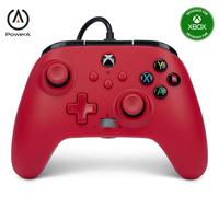 Mando con cable mejorado de PowerA para Xbox Series X|S - Artisan Red (Rojo artesanal), mando, mando para videojuegos con cable, mando para juegos, funciona con Xbox Series X|S