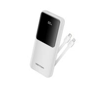 Powerbank 10000mAh Vention FHOW0/ 22.5W/ Blanca/ Incluye Cable USB TIpo-C y Lightning