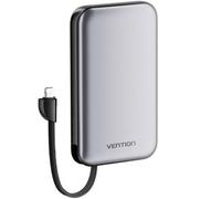 Powerbank 10000mAh Vention I12IA/ 20W/ Negra/ Incluye Cable USB Tipo-C y Lightning