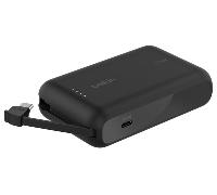 Belkin BoostCharge batería Externa de 10 000 mAh, Power Bank portátil con Cable Integrado PD (20 W), Carga rápida por USB-C Power Delivery 10K, Cargador móvil, iPhone 16, iPad Pro, Galaxy S24 y Otros