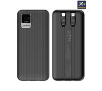 CoolBox Powerbank DP20 20000 mAh LCD cables integrados USB-C y Lightning PD/QC 22.5W Negro