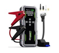 Powerbank de 7000A para Arranque de Coche con Compresor, 160 PSI, para Coches de Gasolina y Diésel de hasta 10L, Booster de 12V con Linterna LED