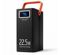 PowerBank Klack 100000mAh 22.5W 4xUSB-A USB-C Lightning MicroUSB Linterna LED Pantalla Digital