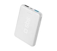 Powerbank SBS Pocket Line (5000 mAh - 2 USB - 1 Micro-USB - Blanco)