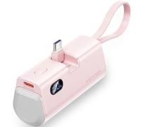 Powerbank Vention FHQP0 4800mAh 22.5W Rosa Ultraportátil con Cables Tipo C y Lightning