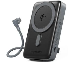 Powerbank Vention FKH Gris 10000 mAh 35 W Inalámbrico USB-C Qi2