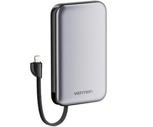 Powerbank Vention I12IA 10000mAh 20W Negra USB-C USB-A Lightning con cables