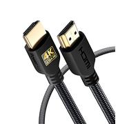 PowerBear Cable HDMI 4K 1m | Paquete de 2, Alta velocidad, nylon trenzado y conectores de oro, 4K @ 60Hz, Ultra HD, 2K, 1080P, ARC y CL3 Clasificado | para el ordenador portátil, monitor y más