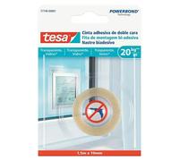 Powerbond Cinta de doble cara Vidrio (1,9 cm x 1,5 m, Transparente)