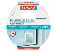 Powerbond Cinta de doble cara Vidrio (1,9 cm x 5 m, Transparente)