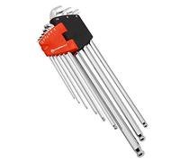 Powerbuilt 240100 - Juego de llaves hexagonales métricas de brazo largo con extremo de bola (9 piezas)