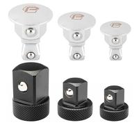 Powerbuilt 6 adaptadores oscilantes y juego de perfil bajo, enchufes a llave combinada, intercambiable de 1/4 pulgadas, 3/8 pulgadas, 1/2 pulgada - 643050ECE