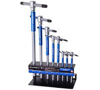 Powerbuilt 8 Pc Metric T-Handle Hex Allen Key Wrench Set with Storage Rack, 941645