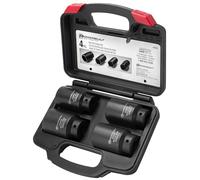 Powerbuilt Juego de 4 llaves de vaso de tuerca de eje 10-648635, color negro
