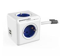 PowerCube Extended USB 4 Tomas + 2 USB 1.5m Azul