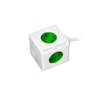 Allocacoc PowerCube extended USB Enchufe regleta Blanco/Verde