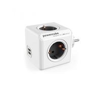 PowerCube Original 4 tomas + 2 USB (Gris) - Regleta