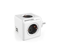 PowerCube Original USB Gris con 4 enchufes y 2 puertos USB