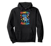 Powered by Autism Dinosaur Puzzle Heart Colorful Design Tees Sudadera con Capucha