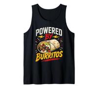 Powered by Burritos Funny Burrito Saying Humor Joke Gag Camiseta sin Mangas