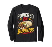 Powered by Burritos Funny Burrito Saying Humor Joke Gag Manga Larga