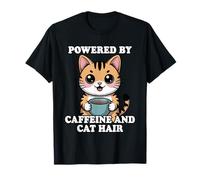 Powered by Caffeine and Cat Hair Camiseta