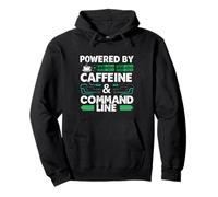 Powered by Caffeine & Command Line | Developer Admin Humor Sudadera con Capucha