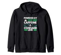 Powered by Caffeine & Command Line | Developer Admin Humor Sudadera con Capucha