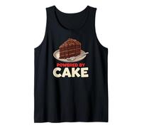 Powered by Cake Lover Funny Postre Fudge Camiseta sin Mangas