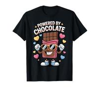 Powered by Chocolate Funny Chocolate Lover Cute Cartoon Kids Camiseta