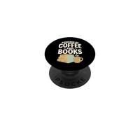 Powered by Coffee and Books Camiseta Lector Biblioteca PopSockets PopGrip Adhesivo