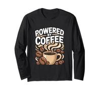 Powered by Coffee Caffeine Lover Espresso Beans Taza de la mañana Manga Larga