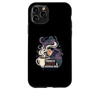 Powered by Coffee & Existential Dread Funny Tired Design Carcasa para iPhone 11 Pro