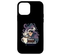 Powered by Coffee & Existential Dread Funny Tired Design Carcasa para iPhone 12 Mini