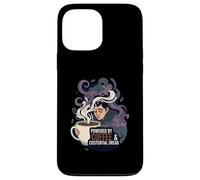 Powered by Coffee & Existential Dread Funny Tired Design Carcasa para iPhone 13 Pro MAX
