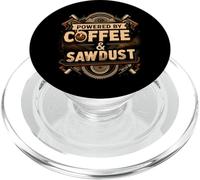 Powered by Coffee & Sawdust Woodworker Carpenter PopSockets PopGrip para MagSafe