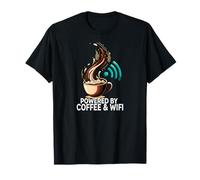 Powered by Coffee & WiFi Funny Caffeine Internet Lover Camiseta