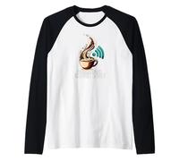 Powered by Coffee & WiFi Funny Caffeine Internet Lover Camiseta Manga Raglan