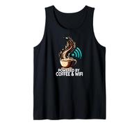 Powered by Coffee & WiFi Funny Caffeine Internet Lover Camiseta sin Mangas