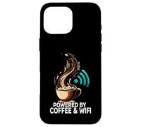 Powered by Coffee & WiFi Funny Caffeine Internet Lover Carcasa para iPhone 16 Pro MAX