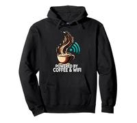 Powered by Coffee & WiFi Funny Caffeine Internet Lover Sudadera con Capucha