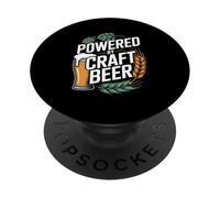 Powered by Craft Beer Hops - Vaso de Cebada PopSockets PopGrip Adhesivo