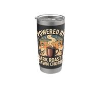 Powered by Dark Roast & Dawn Chorus aves y café Vaso térmico de acero inoxidable de doble pared