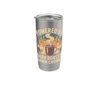 Powered by Dark Roast & Dawn Chorus aves y café Vaso térmico de acero inoxidable de doble pared