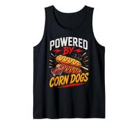 Powered by Funny Corn Dogs Saying Humor Joke Gag Camiseta sin Mangas