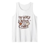 Powered by Jesus and Coffee Christian Faith Men Women Kids Camiseta sin Mangas