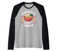 Powered by K-Pop and Ramen KPOP Merch Japanese Noodle Camiseta Manga Raglan